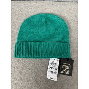 Charter Club 100% Cashmere Teal Knit Beanie Luxury Warm Winter Accessory OS NWTs